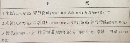 1200千卡左右熱量攝入者的食譜